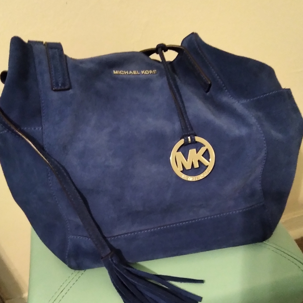 Royal Blue Michael Kors Suede bag